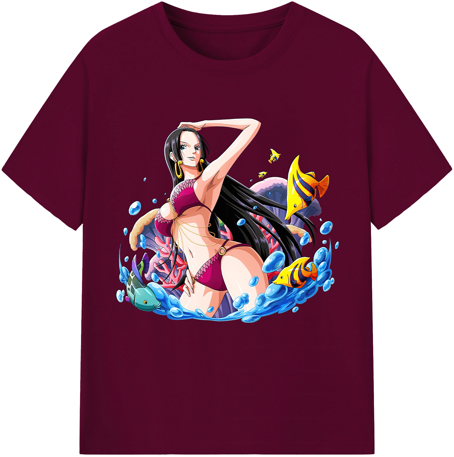ワンピース ボア・ハンコック ONE PIECE Boa·Hancock レディースカジュアルプリントTシャツ（綿100％）